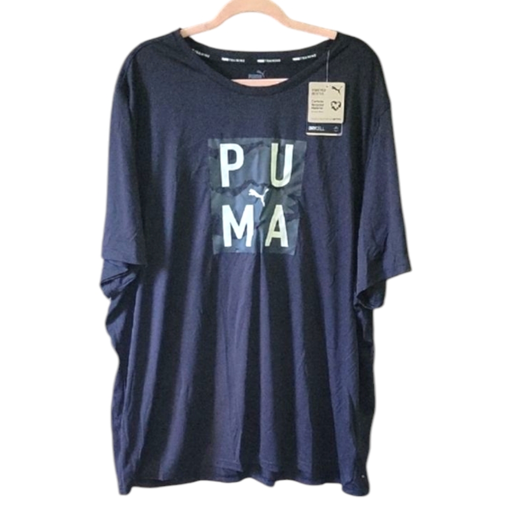 NWT - Puma Logo Drycell Black T Shirt - Size 3X